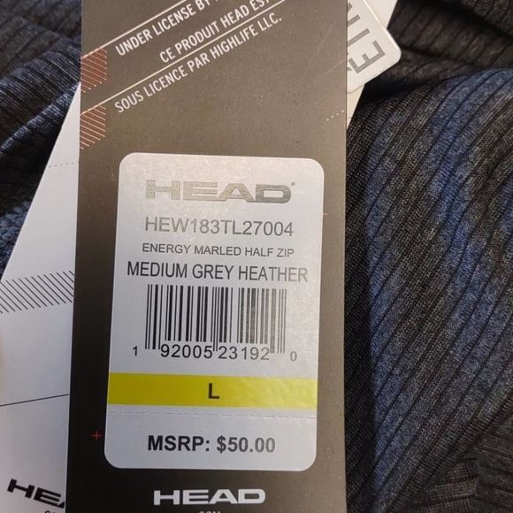 HEAD 1/2 Zip Up Pullover Workout Jacket Top Large - Picture 12 of 12